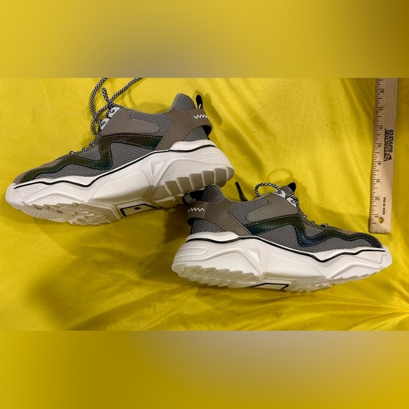 Women’s Chunky Dad Sneakers Grey Mesh Suede Fashion Trainers UK 39 US 8 - Picture 5 of 8